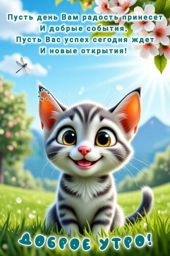 Открытка Доброе утро! Пусть день Вам радость принесет и добрые события. Пусть Вас успех сегодня ждет и новые открытия!