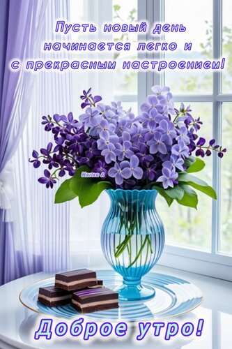 Открытка Доброе утро! Пусть новый день начинается легко и с прекрасным настроением!