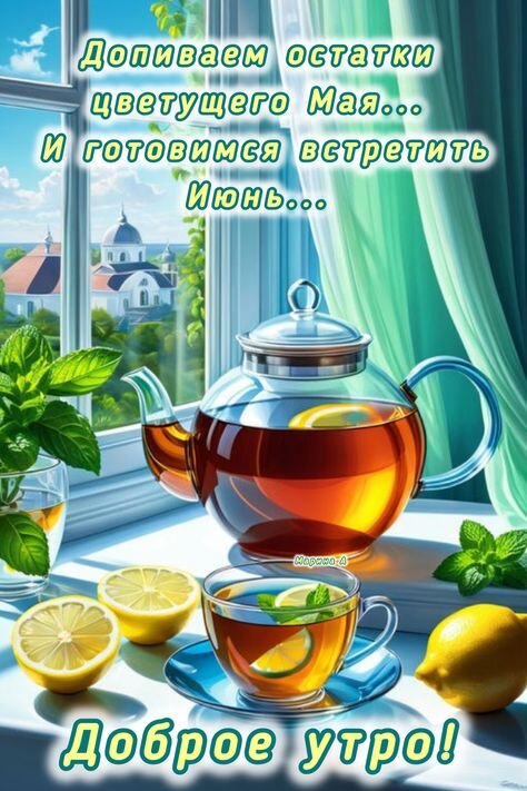 Открытка Доброе утро! Допиваем остатки цветущего Мая... и готовимся встречать Июнь...