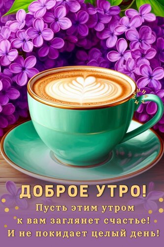Открытка Доброе утро! Пусть этим утром к вам заглянет счастье и не покидает целый день!