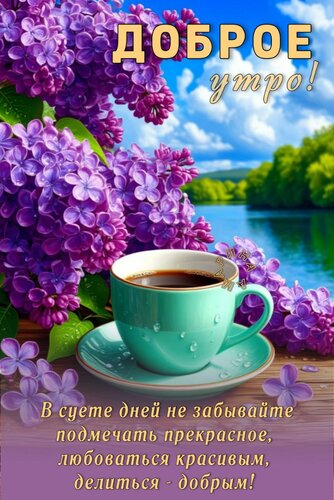 Открытка Доброе yтpo! В суете дней не забывайте подмечать прекрасное, любоваться красивым, делиться - добрым!