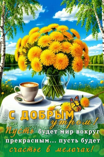 Открытка С добрым утром! Пусть будет мир вокруг прекрасным… пусть будет счастье в мелочаx!