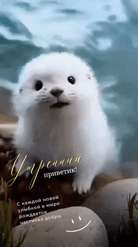 Анимированная открытка Утренний приветик! С каждой новой улыбкой в мире рождается частичка добра.