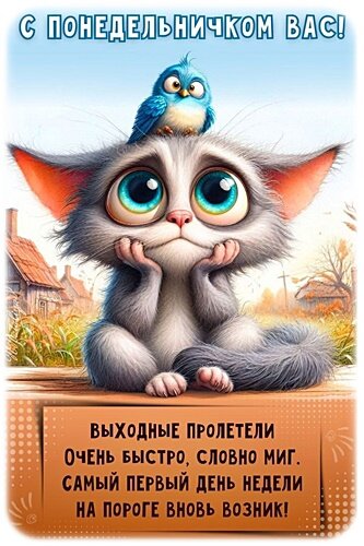 Открытка С понедельничком вас!