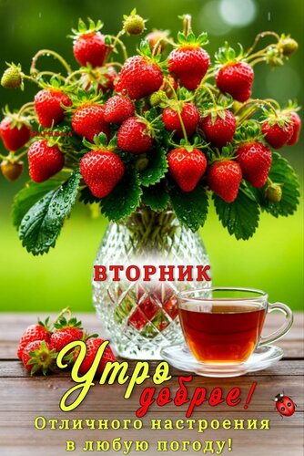 Открытка Утро доброе! Вторник. Отличного настроения в любую погоду!