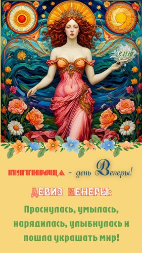 Открытка Пятница - день Венеры.