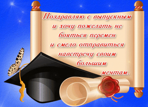 Анимированная открытка Пpaздник выпуcкникoв шкoл