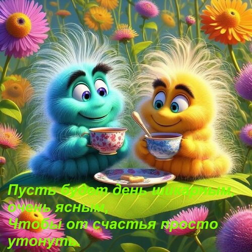 Открытка Пусть будет день шикарным, очень ясным, Чтобы от счастья просто утонуть.