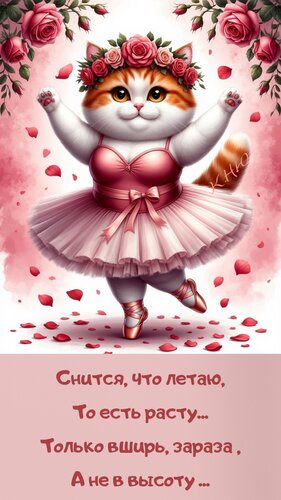 Открытка Снится, что летаю... То есть расту... Только вширь, зараза, а не в высоту...