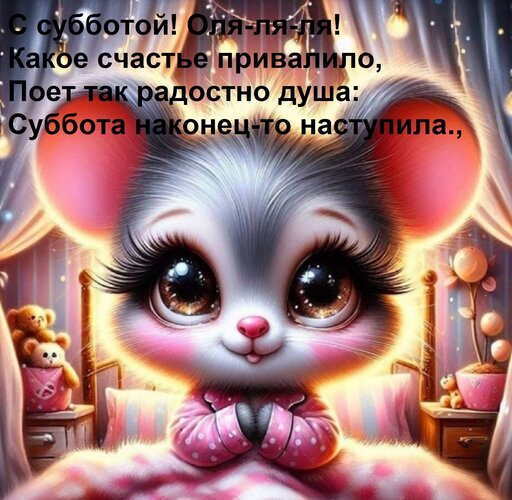Открытка С субботой! Оля-ля-ля! Какое счастье привалило, Поет так радостно душа: Суббота наконец-то наступила