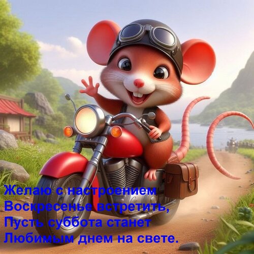 Открытка Желаю с настроением Воскресенье встретить, Пусть суббота станет Любимым днем на свете.