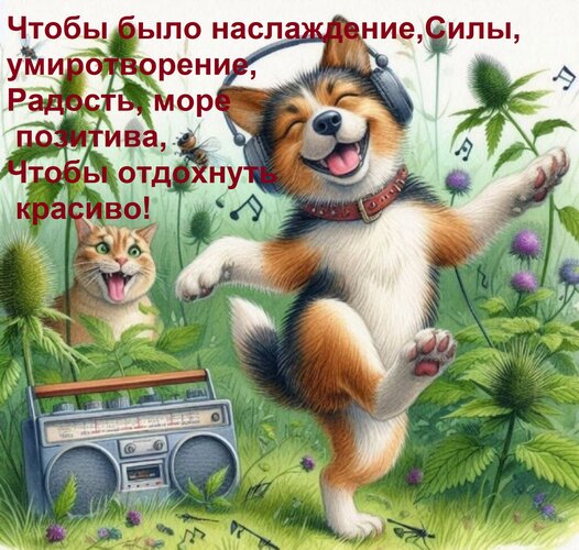 Открытка Чтобы было наслаждение, Силы, умиротворение, Радость, море позитива, Чтобы отдохнуть красиво!