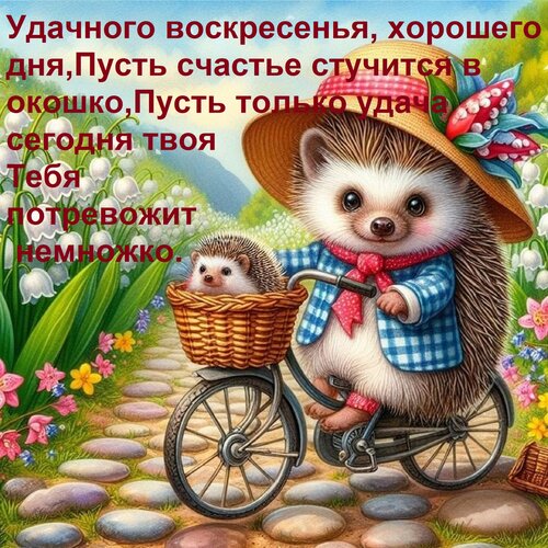Открытка Удачного воскресенья, хорошего дня, пусть счастье стучится в окошко, пусть только удача сегодня твоя тебя потревожит немножко.
