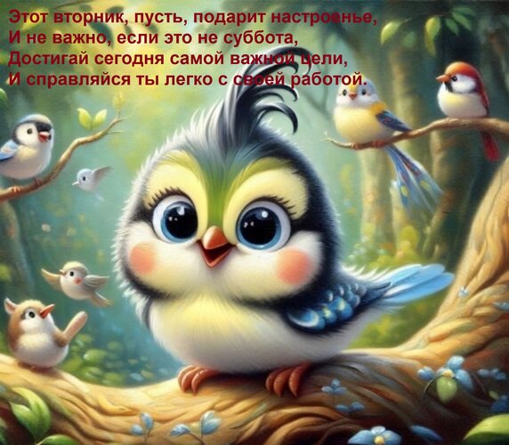 Открытка Этот вторник, пусть подарит настроенье, и не важно, если это не суббота.