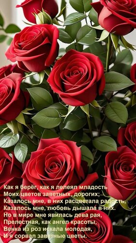 Открытка Как я берёг, как я лелеял младость Моих цветов заветных, дорогих; Казалось мне, в них расцветала рад