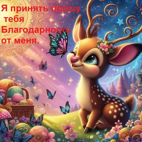 Открытка Я принять прошу тебя благодарность от меня.