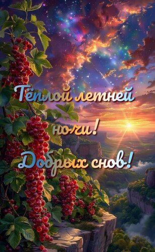 Открытка Тёплой летней ночи! Добрых снов!