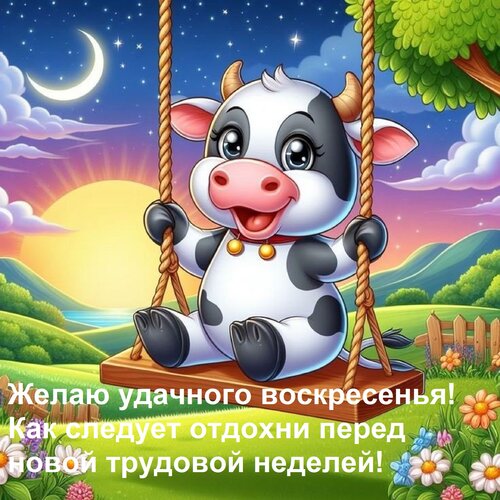 Открытка Желаю удачного воскресенья! Как следует отдохни перед новой трудовой неделей!