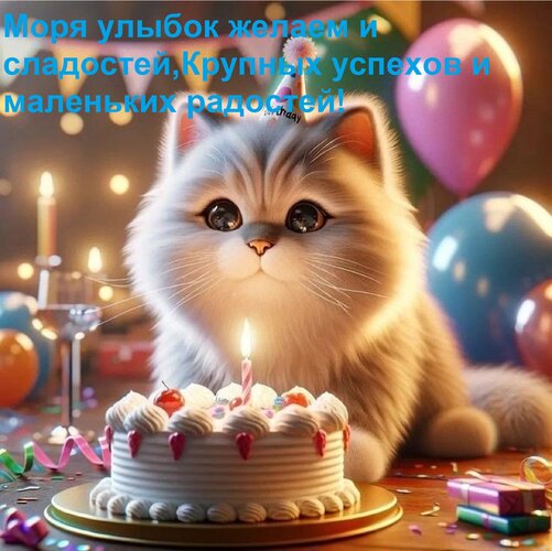 Открытка Моря улыбок желаем и сладостей, Крупных успехов и маленьких радостей!
