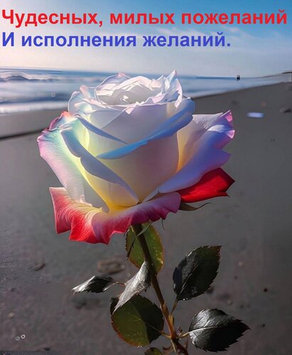 Открытка Чудесных, милых пожеланий и исполнения желаний.