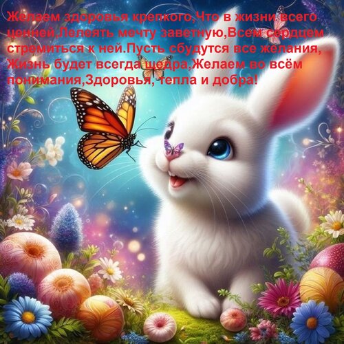 Открытка Желаем здоровья крепкого, что в жизни всего ценней, лелеять мечту заветную.