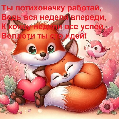 Открытка Ты потихонечку работай, ведь вся неделя впереди, к концу недели все успей, воплоти ты сто идей!