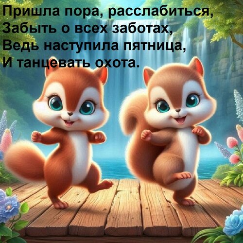 Открытка Пришла пора, расслабиться, забыть о всех заботах. Ведь наступила пятница, и танцевать охота.