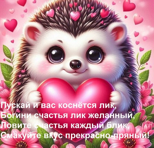 Открытка Пускай и вас коснётся лик, Богини счастья лик желанный, Ловите счастья каждый блик, Смакуйте вкус пр