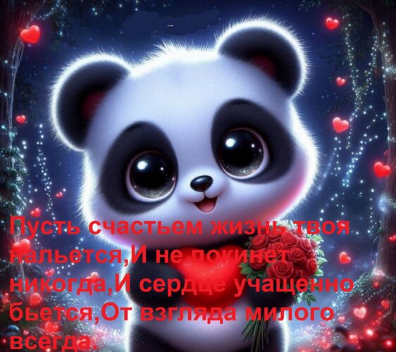 Открытка Пусть счастьем жизнь твоя нальется, и не покинет никогда, и сердце учащенно бьется, от взгляда милого всегда.