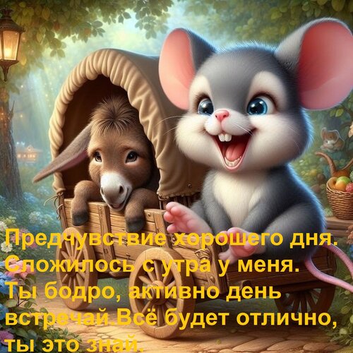 Открытка Предчувствие хорошего дня сложилось с утра у меня. Ты бодро, активно день встречай...