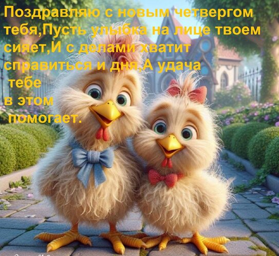 Открытка Поздравляю с новым четвергом тебя, Пусть улыбка на лице твоем сияет, И с делами хватит справиться и