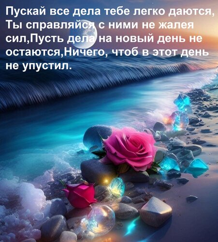 Открытка Пускай все дела тебе легко даются, Ты справляйся с ними не жалея сил, Пусть дела на новый день не о