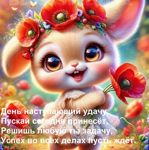 Открытка День наступающий удачу Пускай сегодня принесёт, Решишь любую ты задачу, Успех во всех делах пусть жд