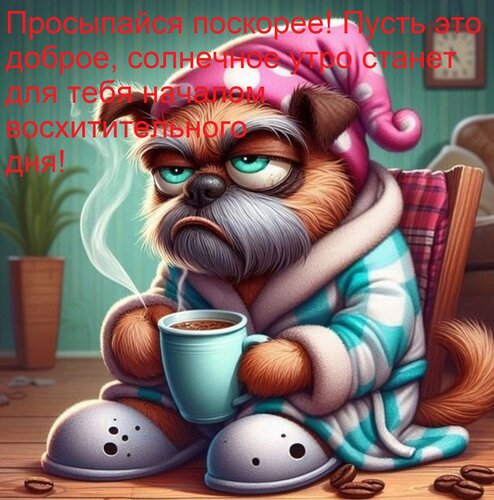 Открытка Просыпайся поскорее! Пусть это доброе, солнечное утро станет для тебя началом восхитительного дня!