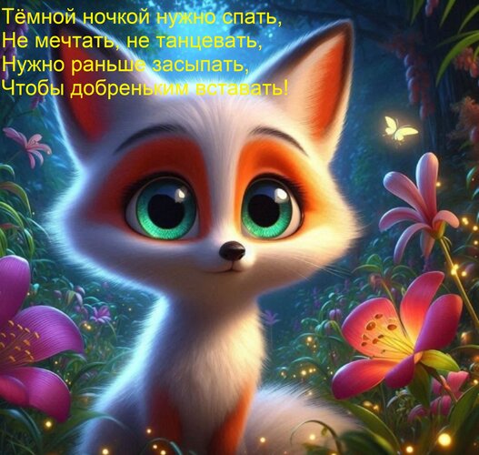 Открытка Тёмной ночкой нужно спать, Не мечтать, не танцевать, Нужно раньше засыпать, Чтобы добреньким встават