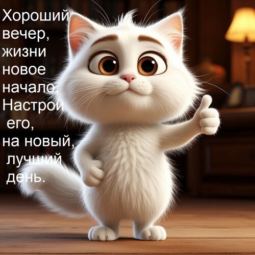 Открытка Хороший вечер, жизни новое начало, настрой его, на новый, лучший день.