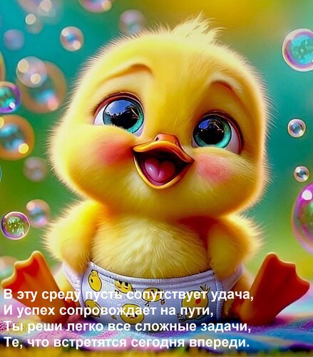 Открытка В эту среду пусть сопутствует удача, и успех сопровождает на пути, ты реши легко все сложные задачи,