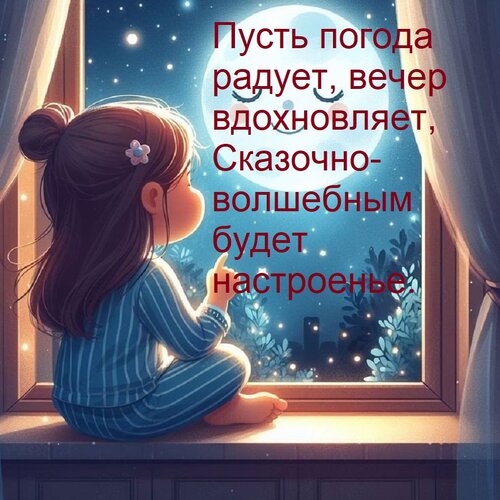 Открытка Пусть погода радует, вечер вдохновляет, сказочно-волшебным будет настроенье.