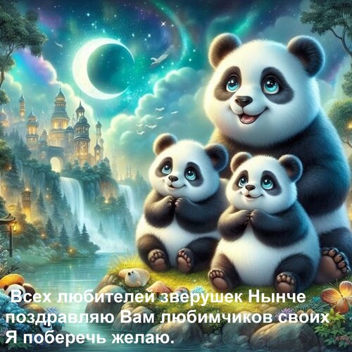Открытка Всех любителей зверушек нынче поздравляю. Вам любимчиков своих я поберечь желаю.