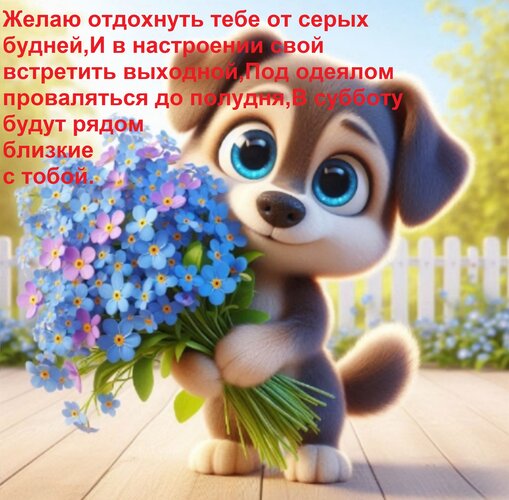 Открытка Желаю отдохнуть тебе от серых будней, и в настроении свой встретить выходной...