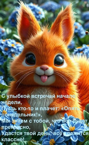 Открытка С улыбкой встречай начало недели, пусть кто-то и плачет: «Опять понедельник!».