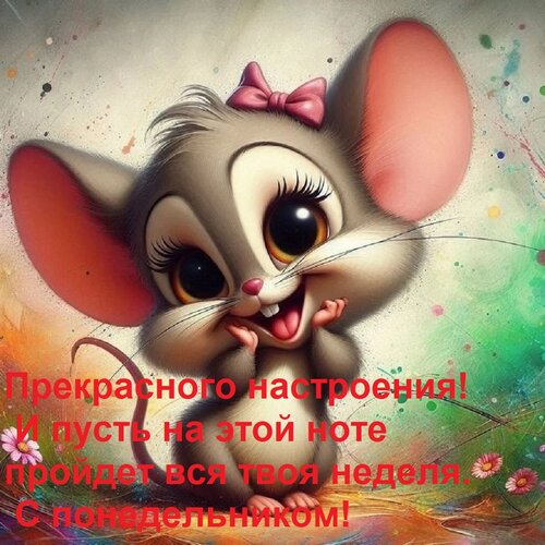Открытка Прекрасного настроения! И пусть на этой ноте пройдет вся твоя неделя. С понедельником!