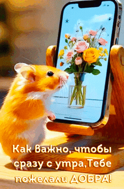 Анимированная открытка Как важно, чтобы с утра тебе пожелали добра!