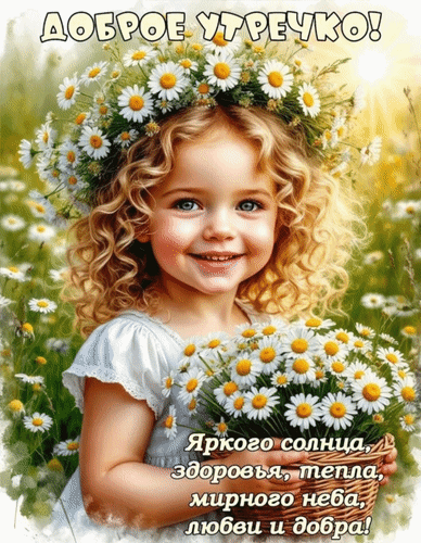 Анимированная открытка Доброе утречко! Яркого солнца, здоровья, тепла, мирного неба, любви и добра!