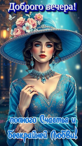 Открытка Доброго вечера, полного счастья и бескрайней любви.