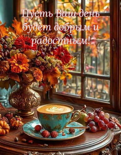 Открытка Пусть ваш день будет добрым и радостным!