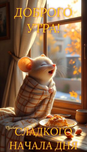 Открытка Доброго утра! Сладкого начала дня!