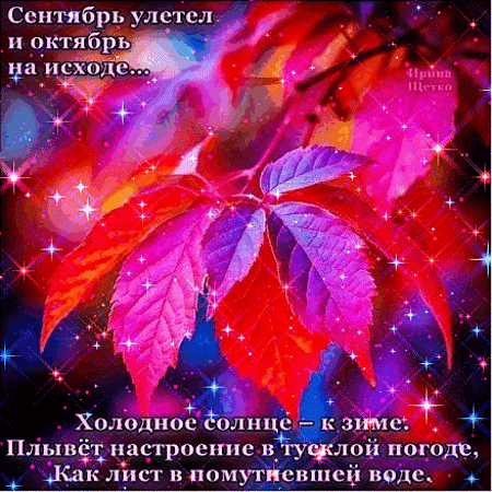 Анимированная открытка Октябрь на исходе