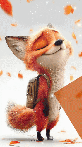 Анимированная открытка Привет! Осенний и яркий! Не скучай! Осень всегда интересная! Тёплых вам объятий!