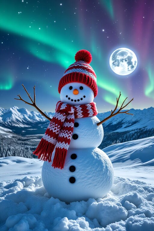 Открытка Снеговик